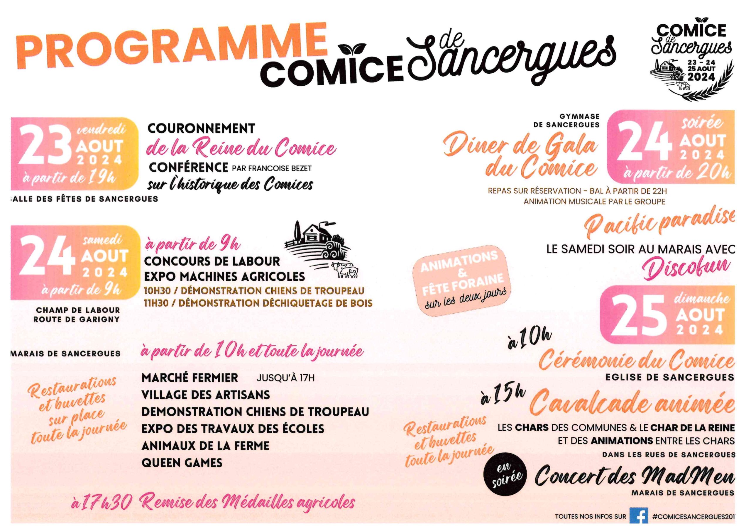 Programme Comice Sancergues 2024