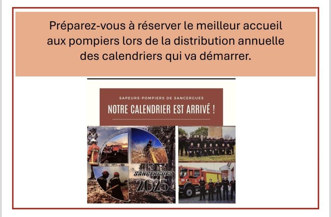 Calendrier des Pompiers 2025